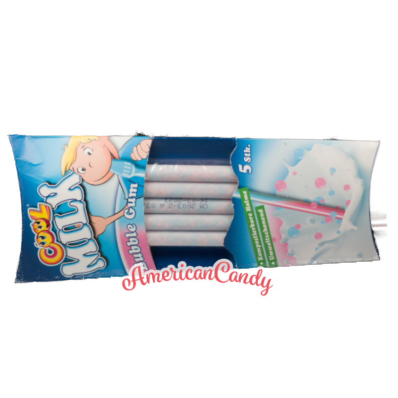 Cool Milk Trinkhalme Bubble Gum 5er Pack